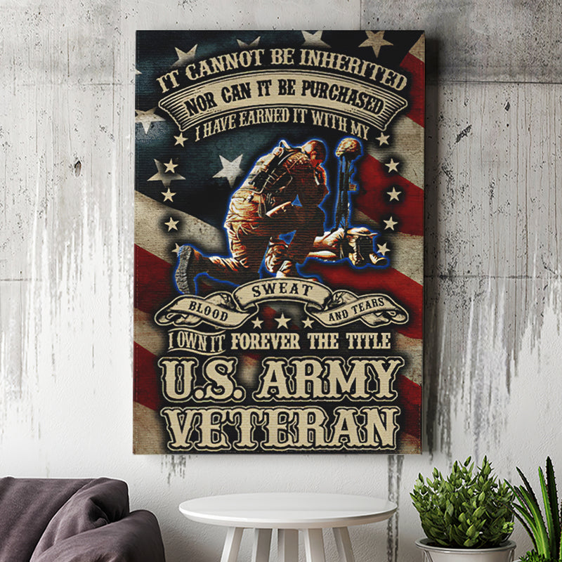 Us Army Veteran Flag Matte Canvas Canvas Prints Wall Art - Painting Canvas, Wall Decor, For Sale, Home Decor