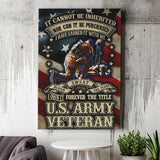 Us Army Veteran Flag Matte Canvas Canvas Prints Wall Art - Painting Canvas, Wall Decor, For Sale, Home Decor