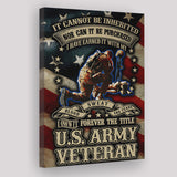 Us Army Veteran Flag Matte Canvas Canvas Prints Wall Art - Painting Canvas, Wall Decor, For Sale, Home Decor