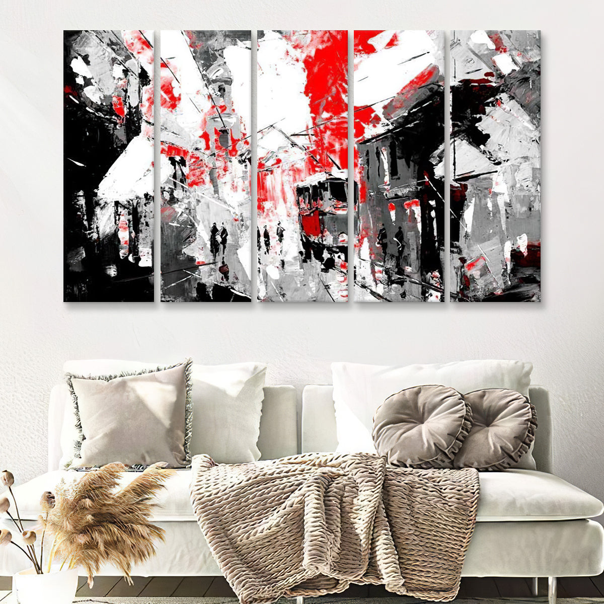 Urban City Life Sin City Inspiration 5 Pieces Canvas Prints Wall