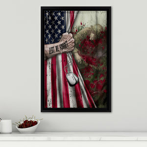 Veteran Lest We Forget Framed Canvas Prints Wall Art - Painting Canvas, Wall Decor 