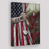 Veteran Lest We Forget Framed Canvas Prints Wall Art - Painting Canvas, Wall Decor 