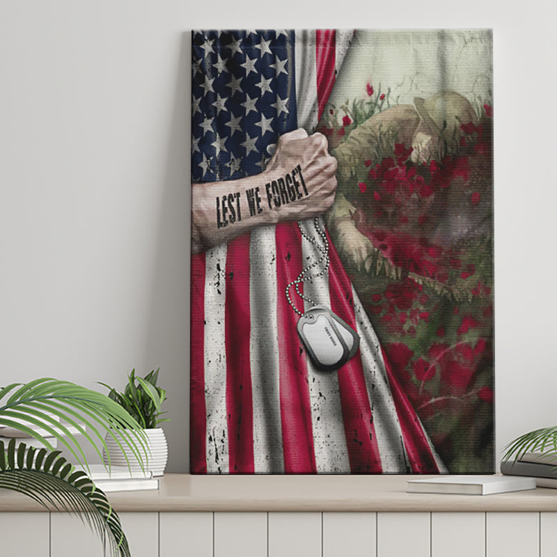 Veteran Lest We Forget Framed Canvas Prints Wall Art - Painting Canvas, Wall Decor 
