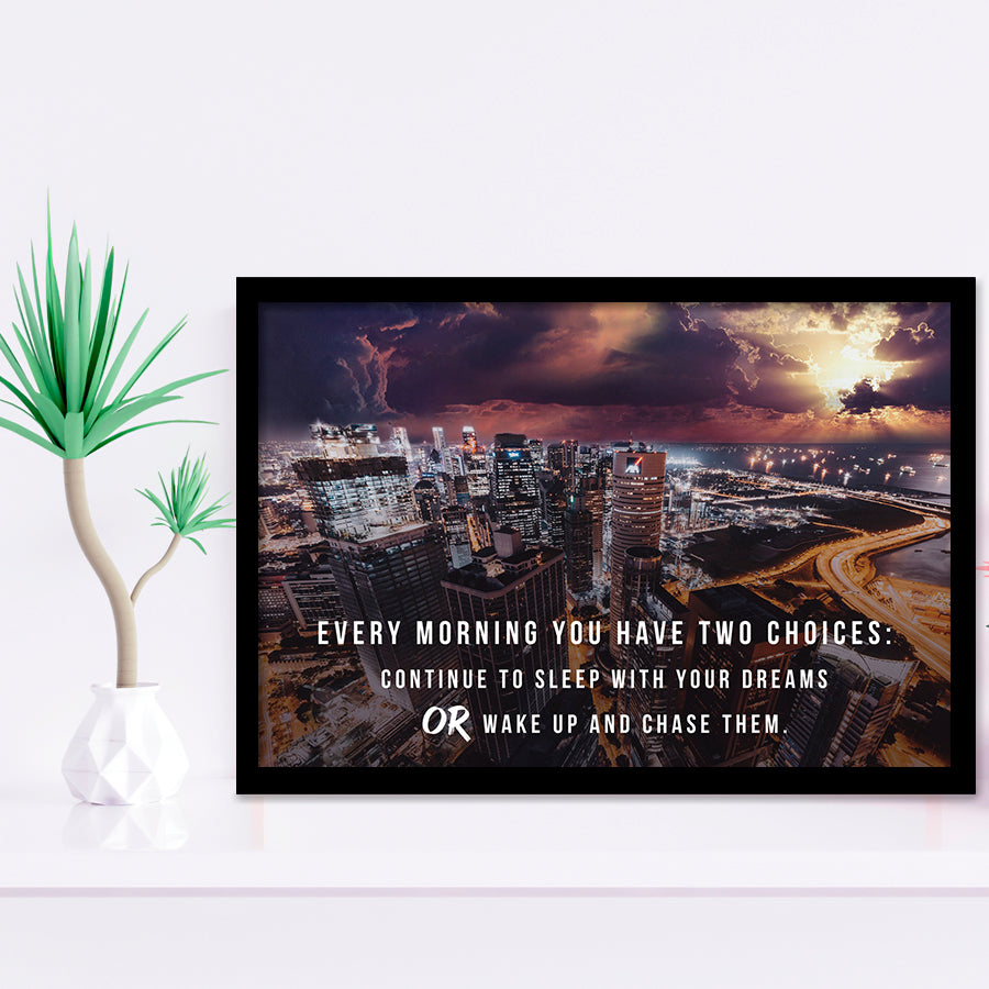 Wake Up And Chase Them Motivation Art Framed Art Prints Wall Decor - Painting Prints,Wall Art, Framed Picture,For Sale