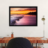 Wave In The Beach Framed Canvas Wall Art - Canvas Prints, Prints For Sale, Painting Canvas,Framed Prints
