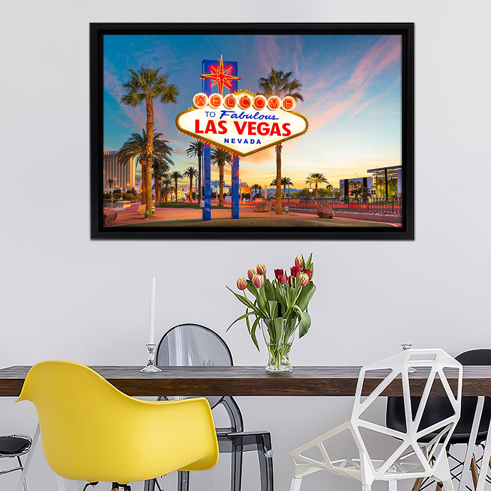 Welcome To Las Vegas Sign Framed Canvas Wall Art - Framed Prints, Prints for Sale, Canvas Painting