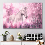 Wild-Horse Pink Watercolor-Painting Canvas Prints Wall Art Home Decor