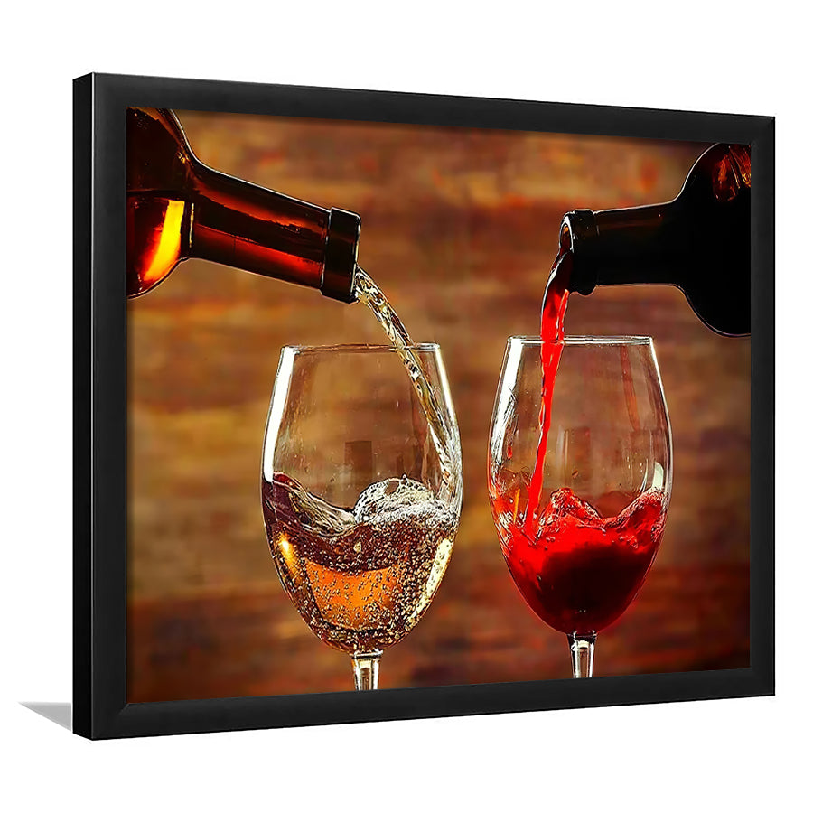 Wine Red And Yellow Framed Art Prints - Framed Prints, Prints For Sale, Painting Prints,Wall Art Decor