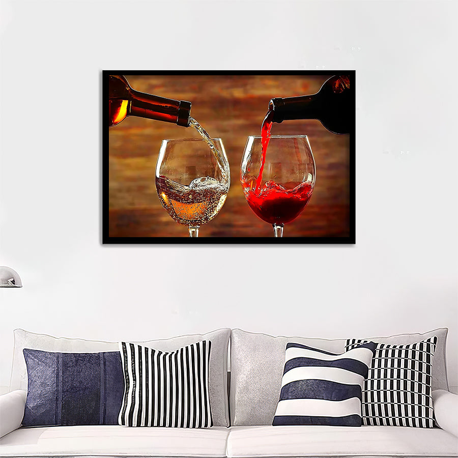 Wine Red And Yellow Framed Art Prints - Framed Prints, Prints For Sale, Painting Prints,Wall Art Decor