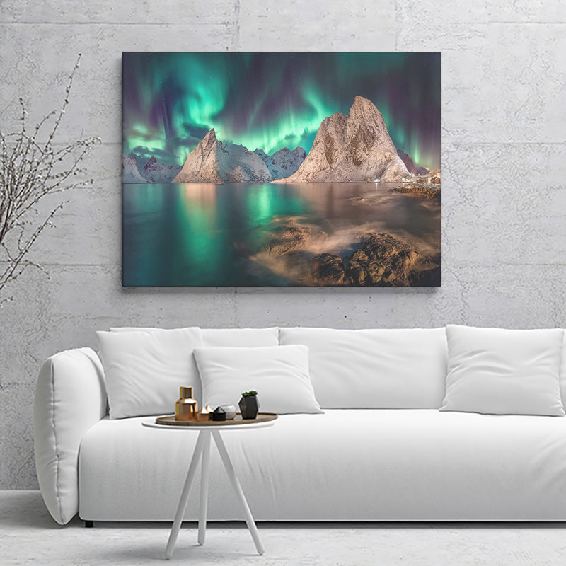 Winter Northern Lights Canvas Wall Art - Canvas Prints, Prints For Sale, Painting Canvas,Canvas On Sale