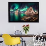 Winter Northern Lights Framed Canvas Wall Art - Canvas Prints, Prints For Sale, Painting Canvas,Framed Prints