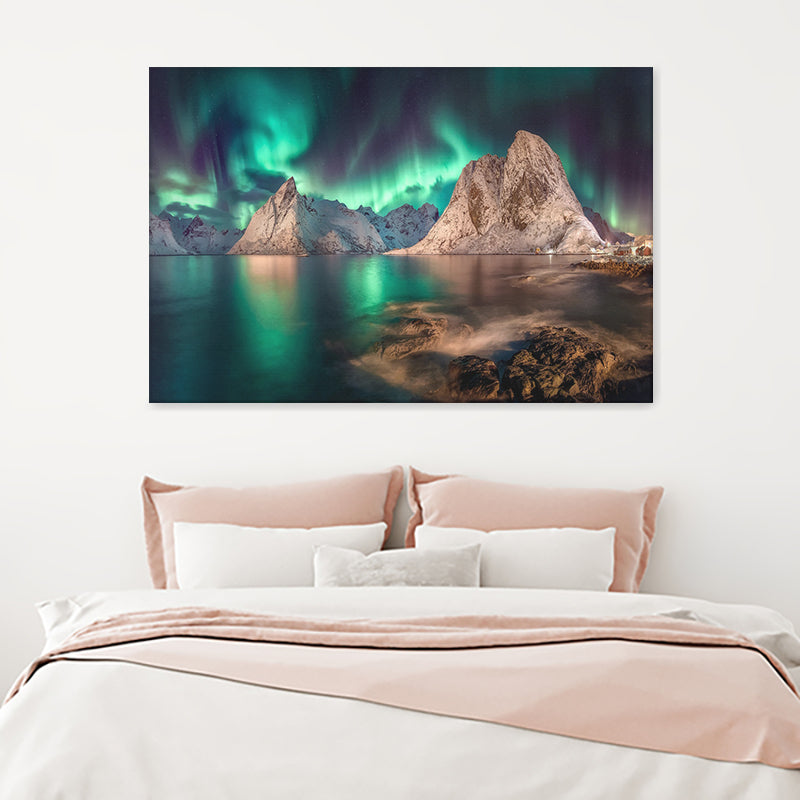 Winter Northern Lights Canvas Wall Art - Canvas Prints, Prints For Sale, Painting Canvas,Canvas On Sale