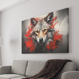 Wolf Head Red And Black Canvas Prints Wall Art Home Decor, Painting Canvas, Living Room Wall Decor