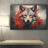 Wolf Head Red And Black Canvas Prints Wall Art Home Decor, Painting Canvas, Living Room Wall Decor