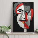 Woman And Man Abstract Face Red And Black Canvas Prints Wall Art Home Decor, Painting Canvas, Living Room Wall Decor