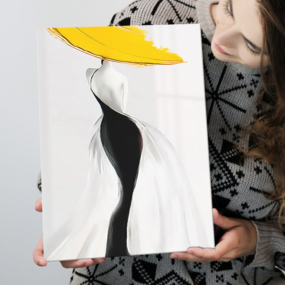 Woman In Yellow Hat Canvas Prints Wall Art Home Decor