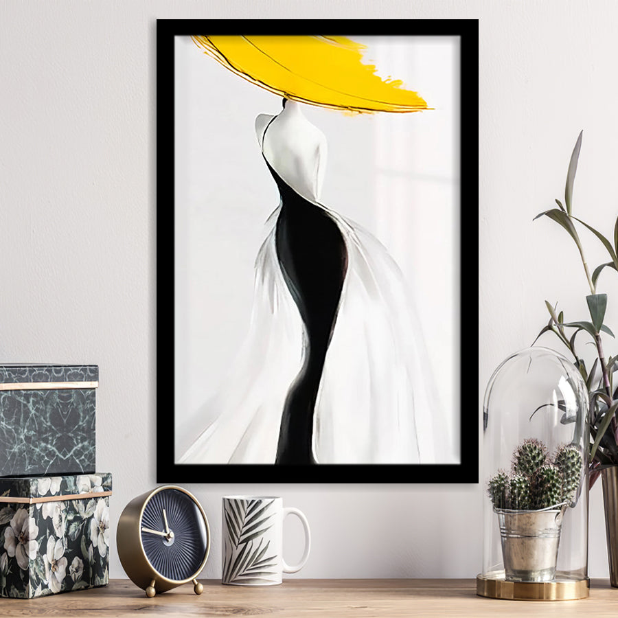 Woman In Yellow Hat Framed Art Print Wall Art Decor,Framed Picture