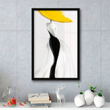 Woman In Yellow Hat Framed Canvas Prints Wall Art Home Decor, Floating Frame