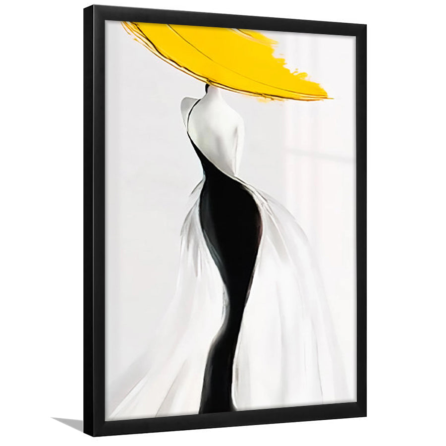 Woman In Yellow Hat Framed Art Print Wall Art Decor,Framed Picture