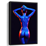 Woman Silhouette Canvas Painting, Black And White, Framed Canvas Prints Wall Art Home Decor,Floating Frame, Ready to Hang