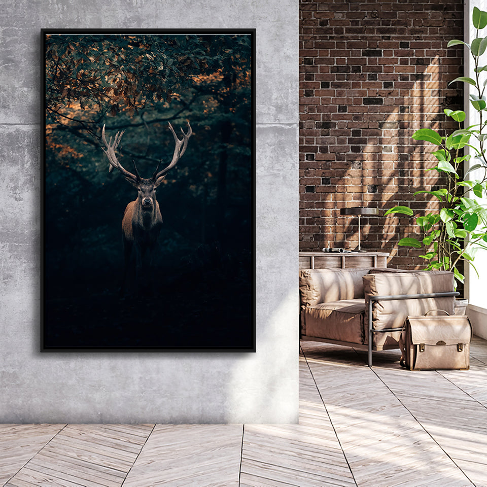 Deer Art Decor Framed Canvas Prints Wall Art - Painting Canvas, Floating Frame, Painting Prints, For Sale