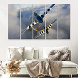 Fighter Planes North American P 51 Mustang Fighter Us Army 5 Piece B Canvas Prints Wall Art Decor - Painting Canvas, Multi Panels
