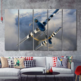 Fighter Planes North American P 51 Mustang Fighter Us Army 5 Piece B Canvas Prints Wall Art Decor - Painting Canvas, Multi Panels