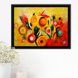 Yellow Orange Oipainting Abstract Art Framed Canvas Prints Wall Art - Painting Canvas,Framed Picture,Home Art Wall Decor