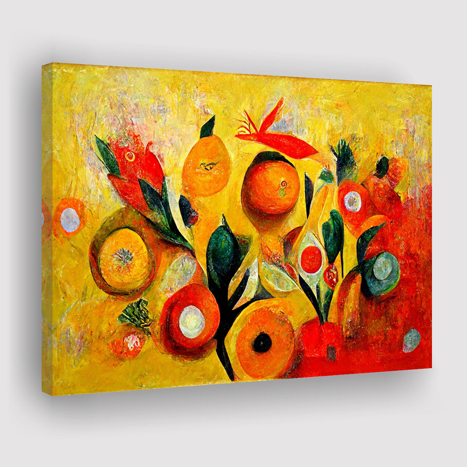 Yellow Orange Oipainting Abstract Art Canvas Prints Wall Art - Painting Canvas,Wall Decor,Art Print,Home Decor