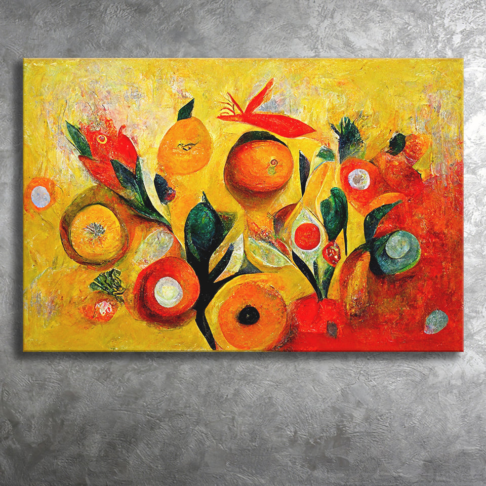 Yellow Orange Oipainting Abstract Art Canvas Prints Wall Art - Painting Canvas,Wall Decor,Art Print,Home Decor