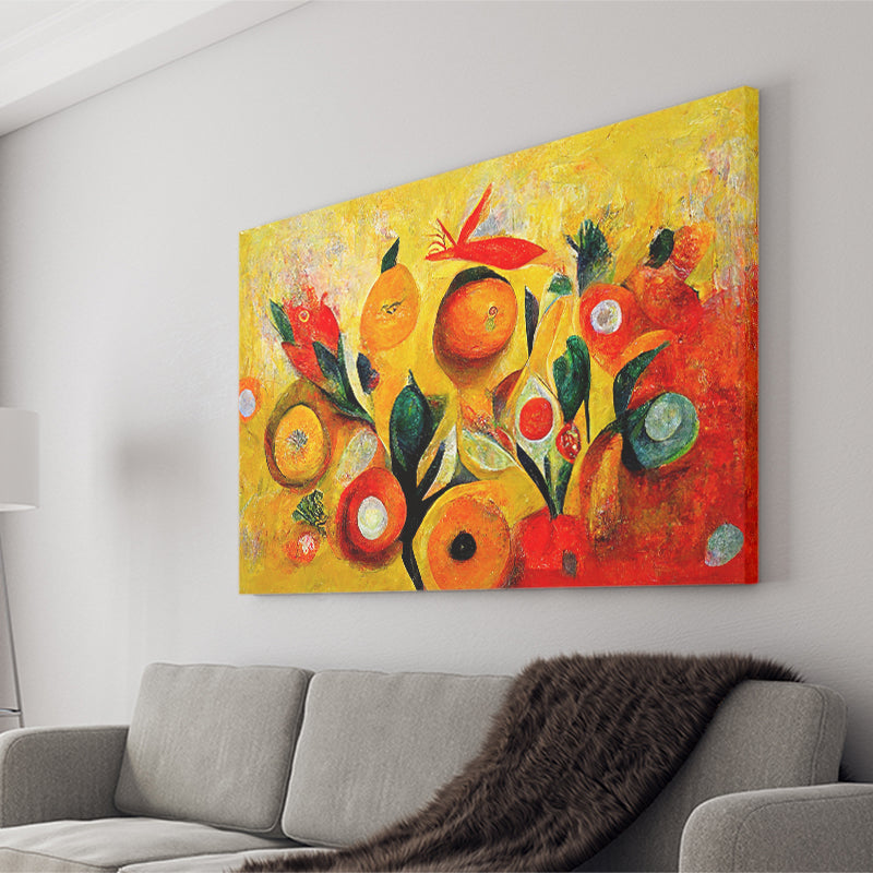 Yellow Orange Oipainting Abstract Art Canvas Prints Wall Art - Painting Canvas,Wall Decor,Art Print,Home Decor
