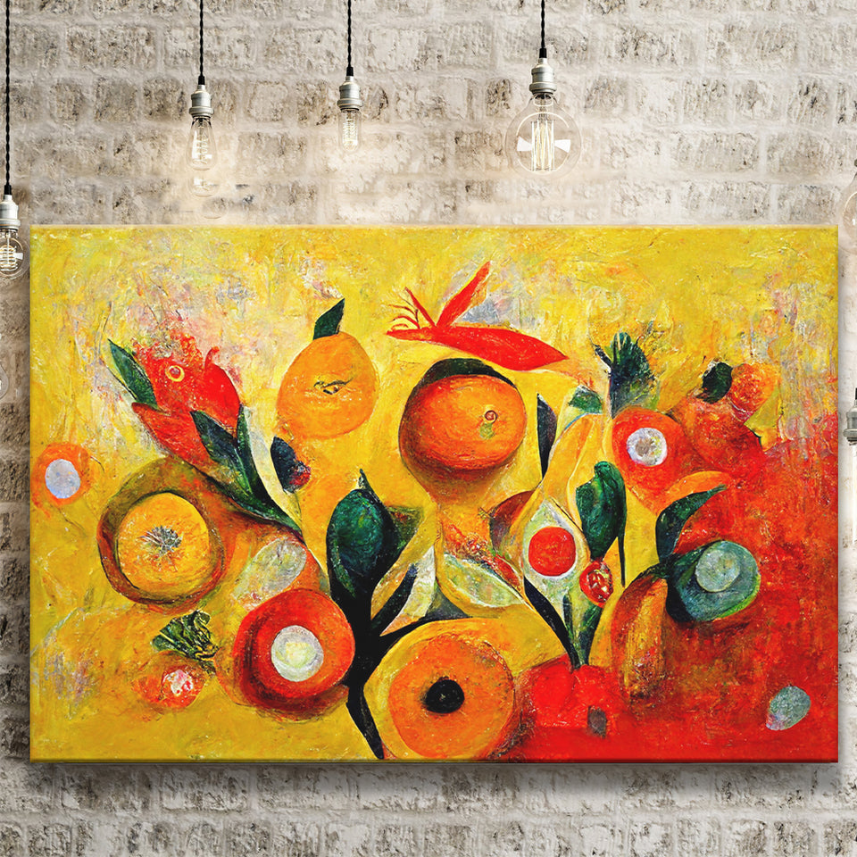 Yellow Orange Oipainting Abstract Art Canvas Prints Wall Art - Painting Canvas,Wall Decor,Art Print,Home Decor