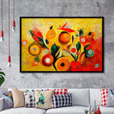 Yellow Orange Oipainting Abstract Art Framed Art Print Wall Decor - Painting Art, Framed Picture, Home Decor